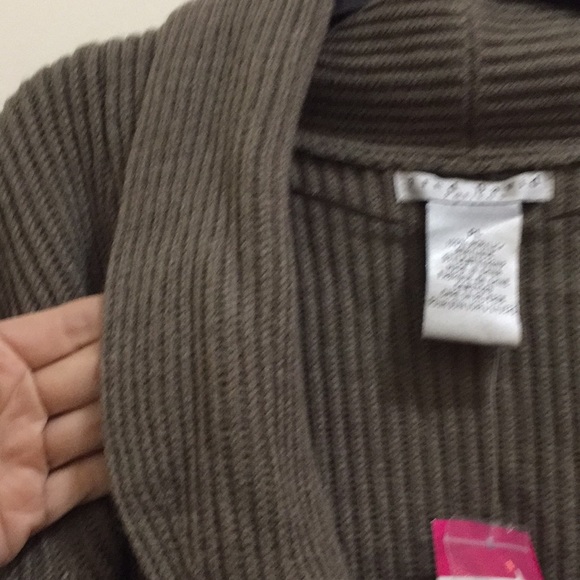 Fred David dark taupe cardigan ( sz petite lg) - Picture 9 of 10